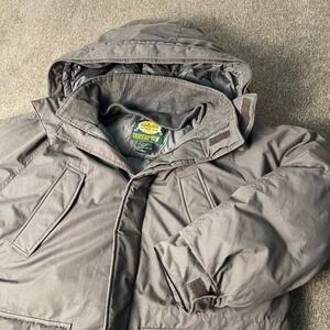Cabelas Premier Northern Goose Down Parka Mens Large Gray Winter Jacket 920040